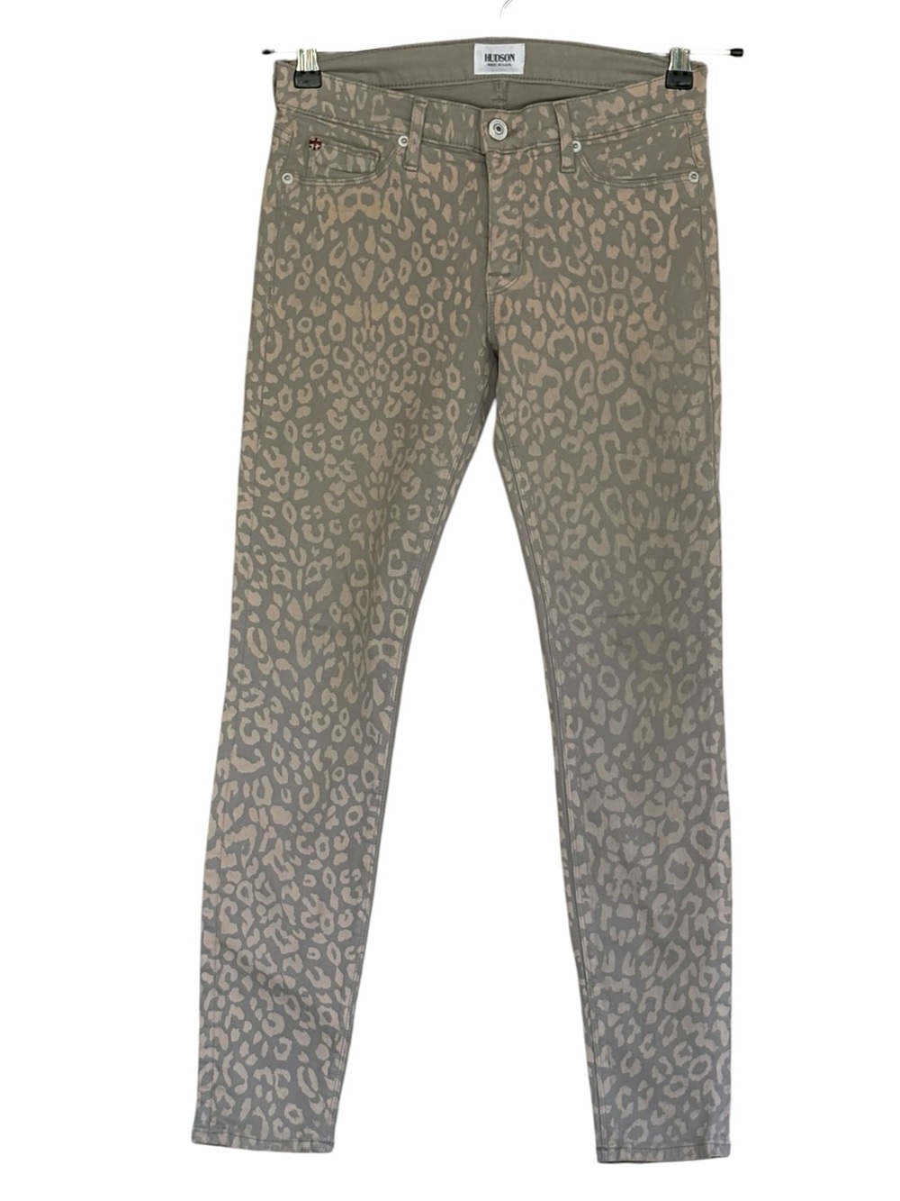 Hudsons The Rockstar Skinny Jeans In Leopard Print Size 27